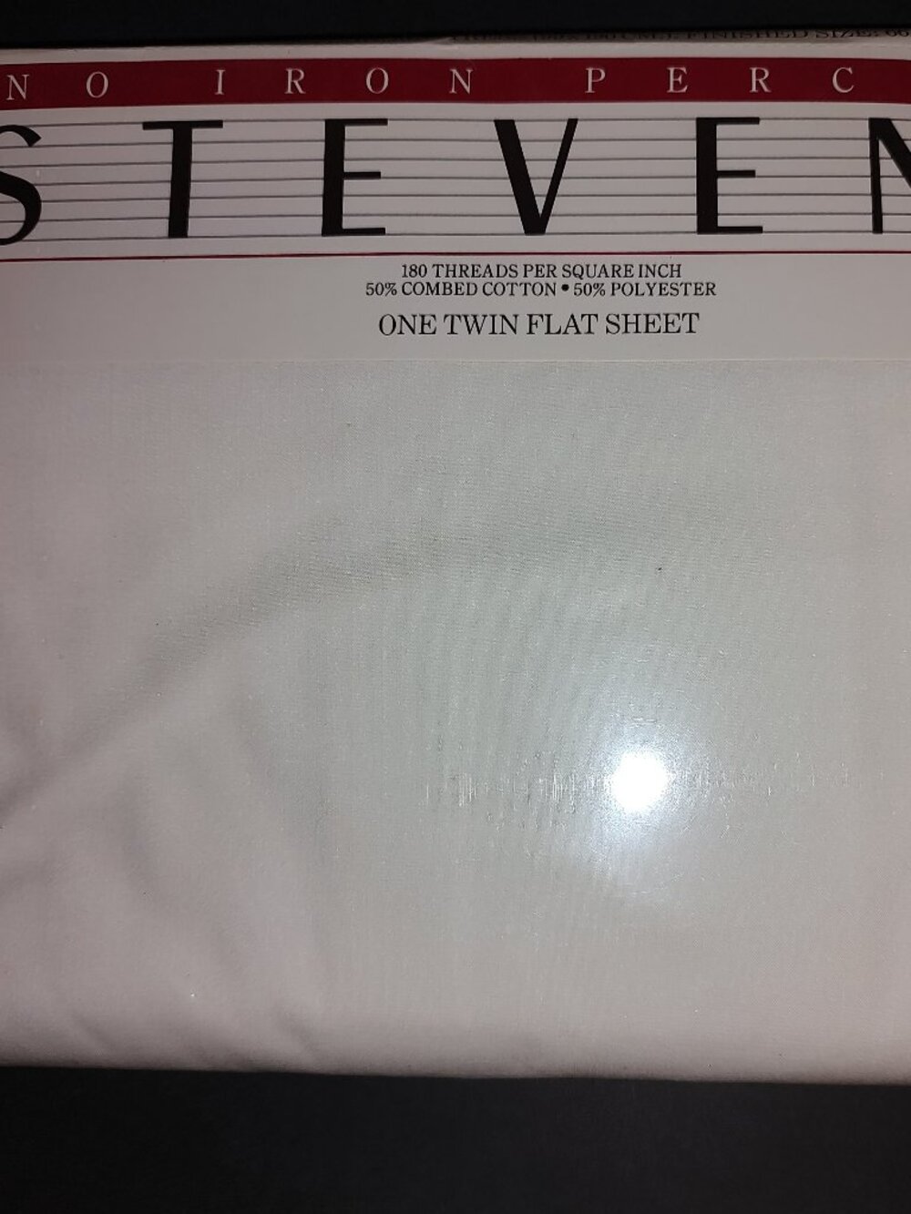 STEVENS TWIN FLAT SHEET NO-IRON PERCALE MEASUREMENTS 66x96 WINTER WHITE NWT USA
